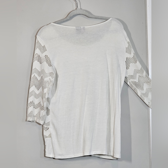 New Directions Soft White Knit Top Size L EUC - Picture 5 of 5